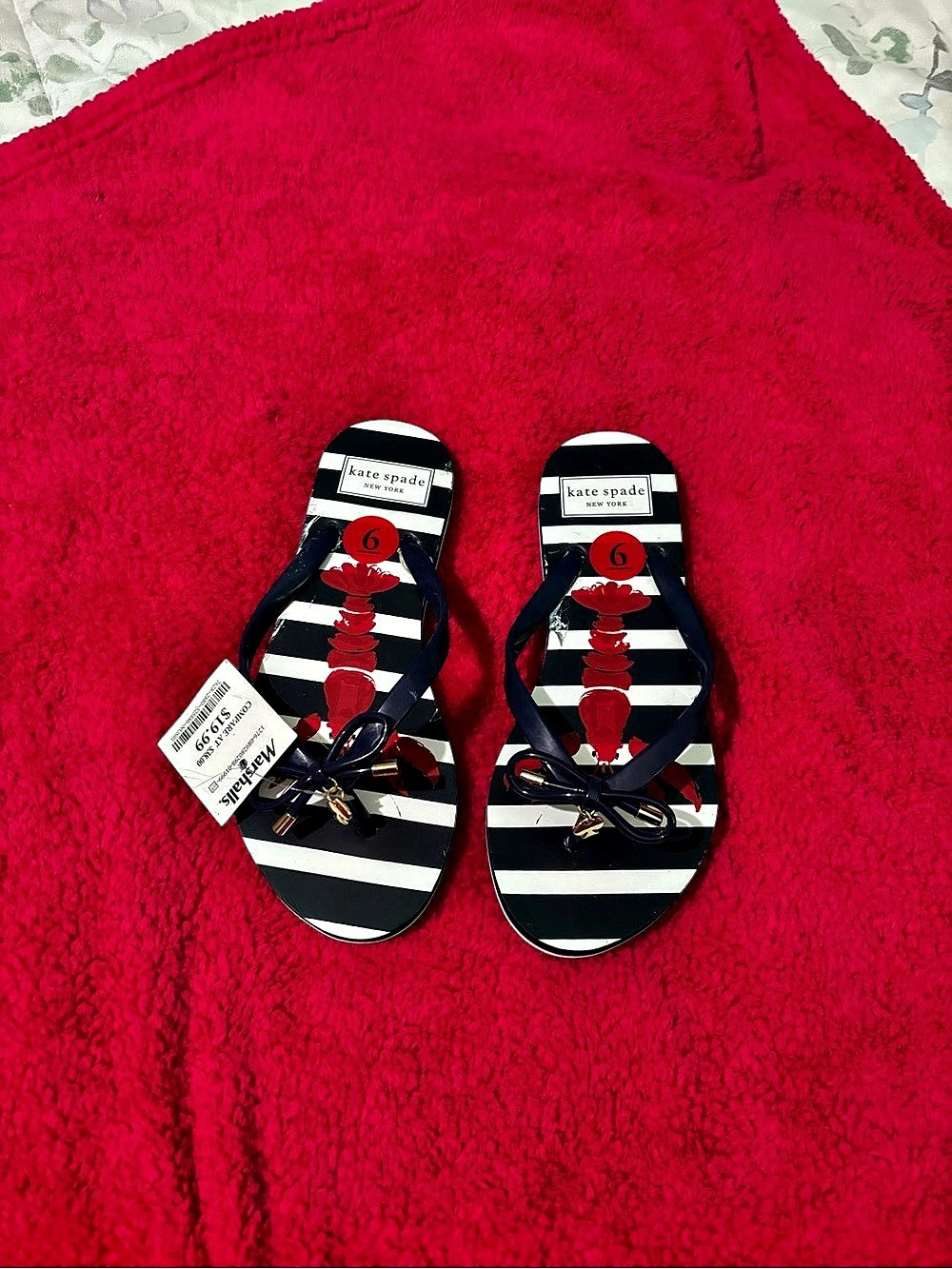 Kate Spade Striped Sandals in Black & White US 6 NWT
